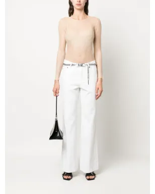 Michael Michael Kors チェーンリンクベルト付きフレアパンツ - ホワイト - サムネイル2