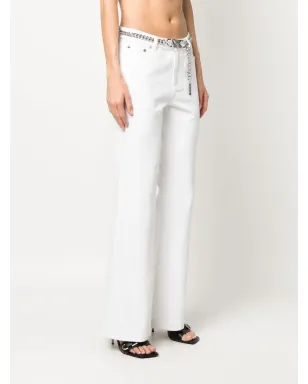 Michael Michael Kors チェーンリンクベルト付きフレアパンツ - ホワイト - サムネイル3