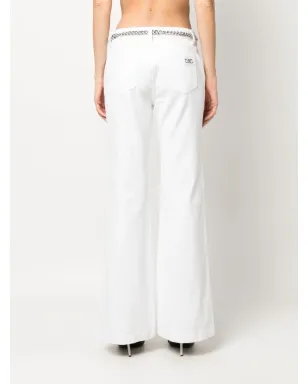 Michael Michael Kors チェーンリンクベルト付きフレアパンツ - ホワイト - サムネイル4