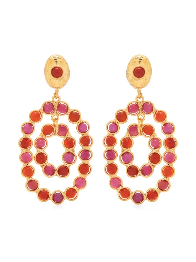 Sylvia Toledano Sylvia Toledano ジーナ ストーン装飾 イヤリング ピンクの商品画像
