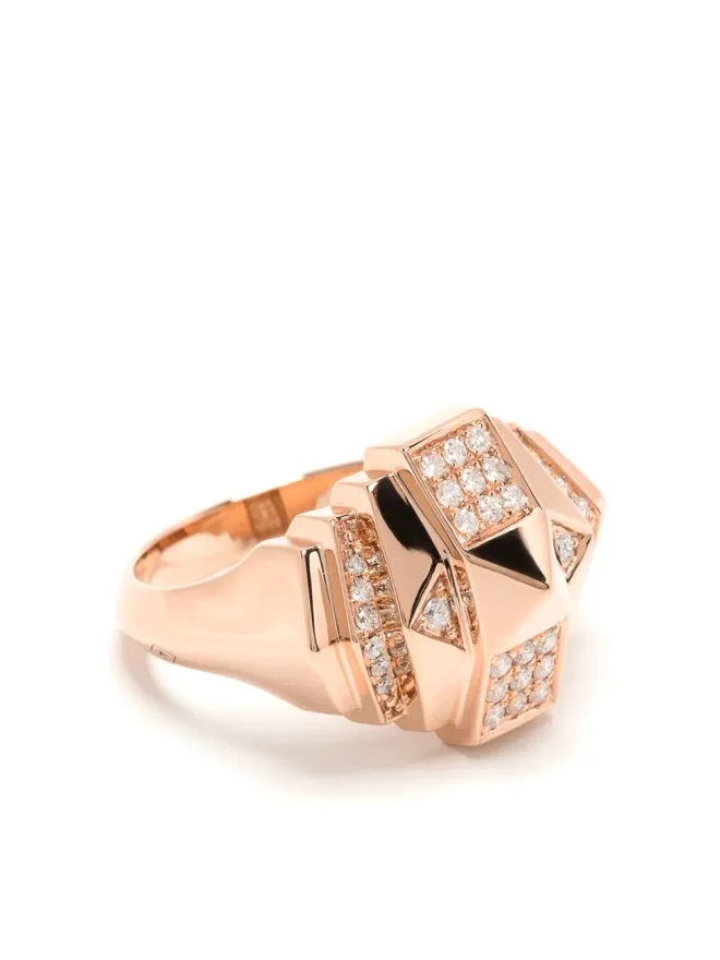 STATEMENT PARIS STATEMENT PARIS 18金ローズゴールド ミニ ロックウェイ ピラミッド ダイヤモンド リングの商品画像