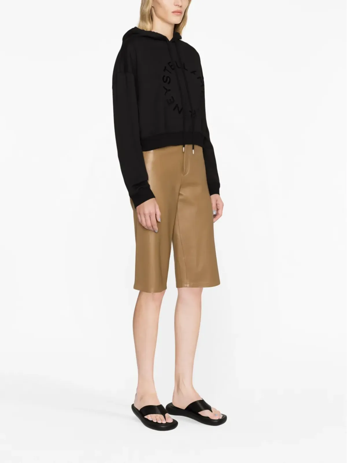 Stella McCartney ロゴプリント入り クロップド コットン スウェットシャツ - 画像3