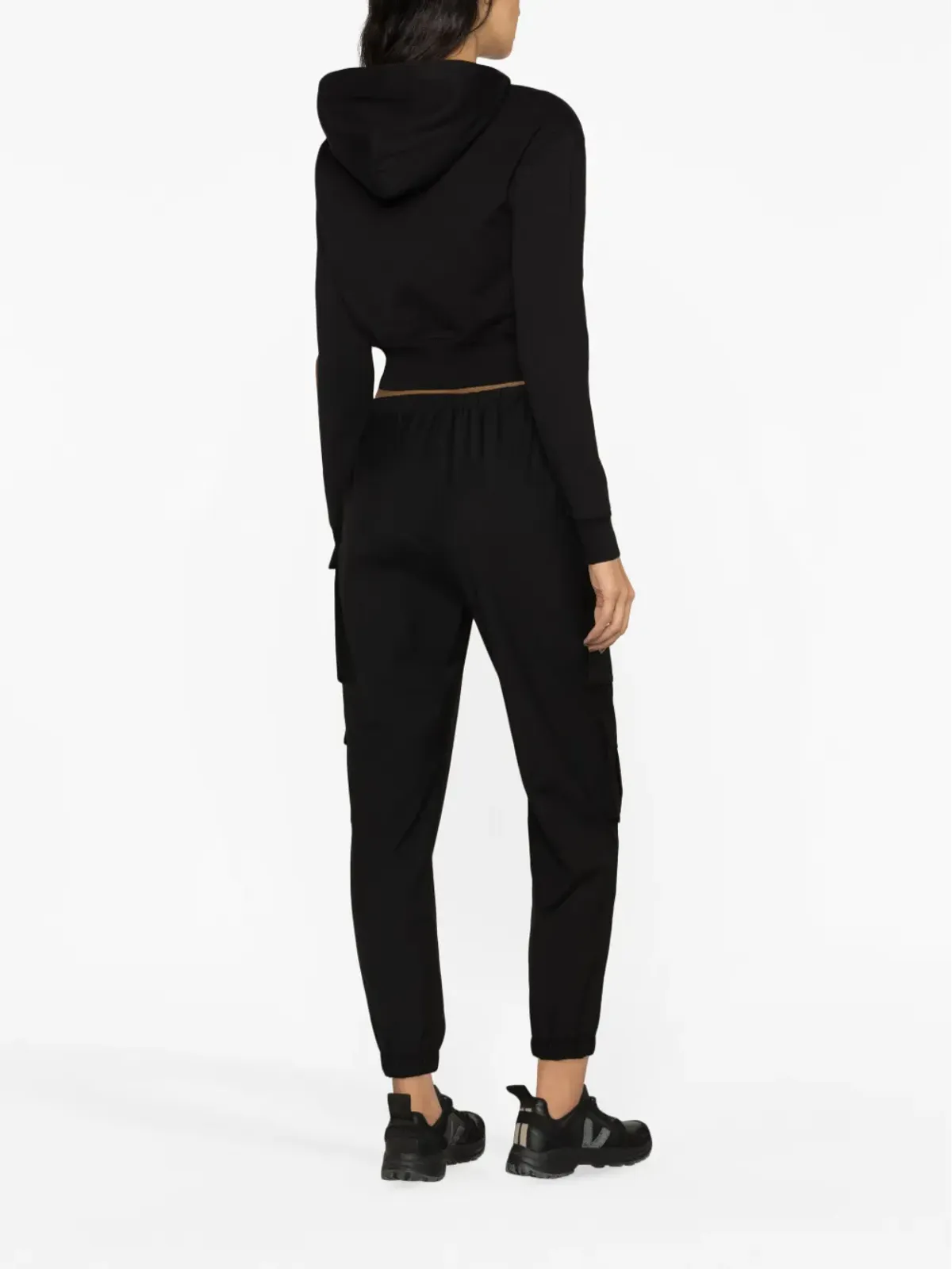 Versace Jeans Couture ロゴパッチ付きクロップドフーディ - 画像4