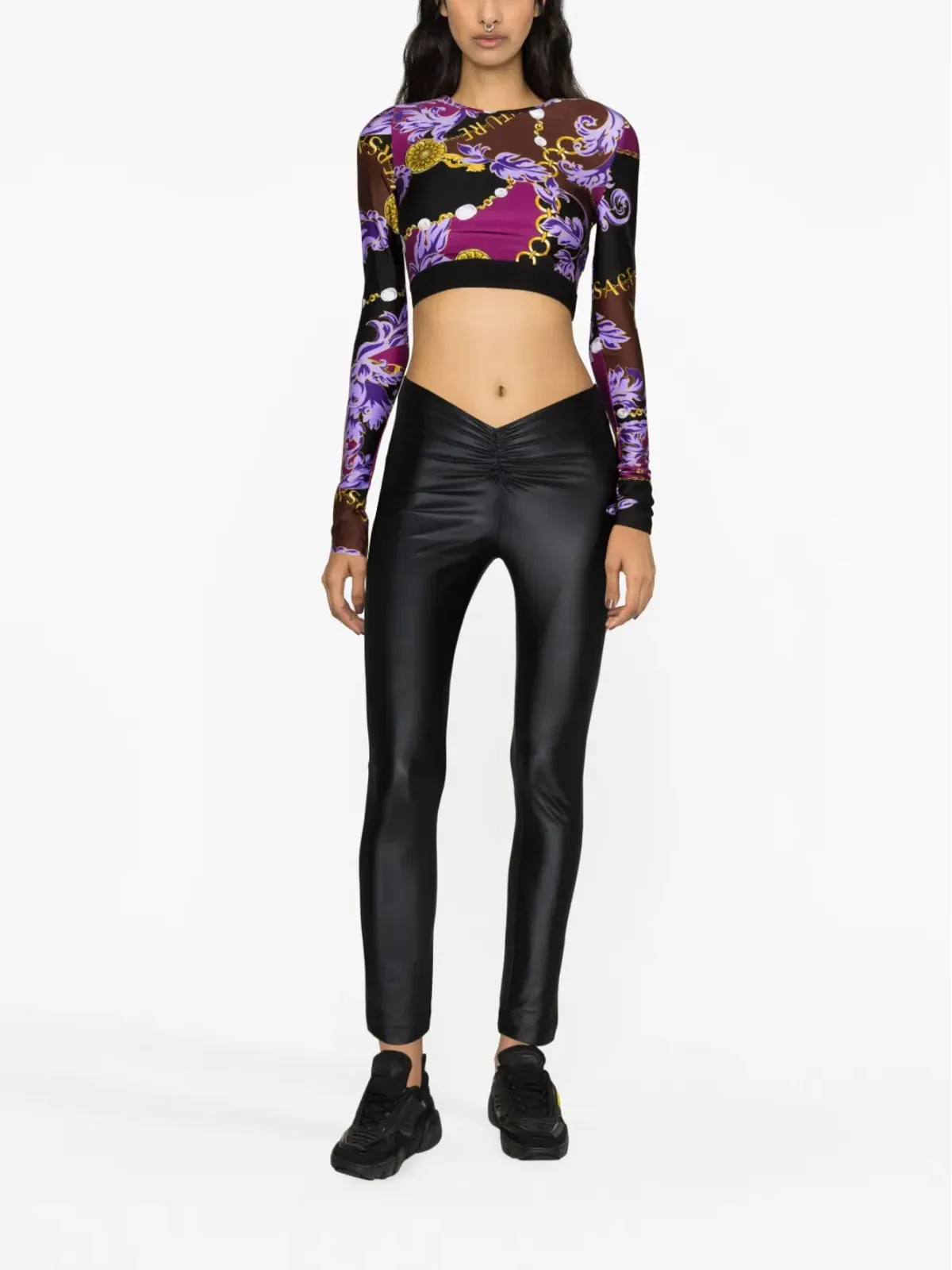 Versace Jeans Couture バロッコプリント クロップトップ - 画像2