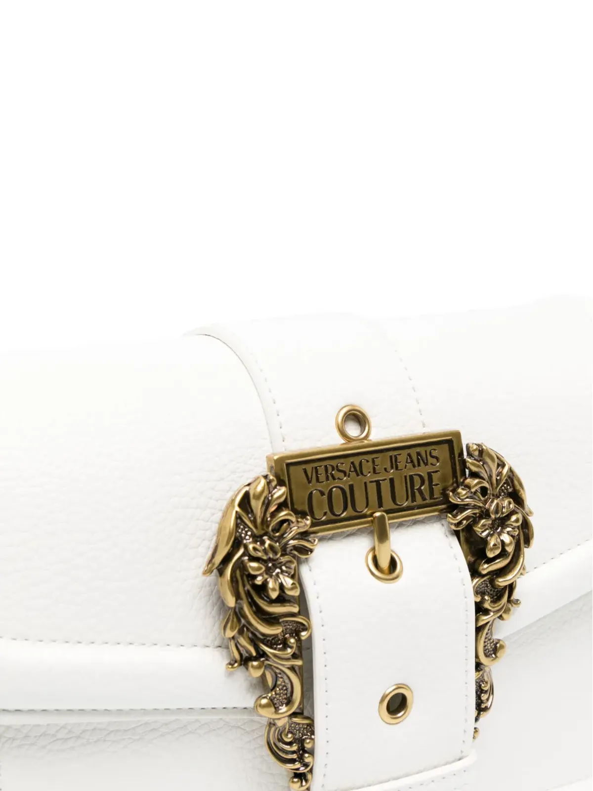 Versace Jeans Couture バロックバックルサッチェルバッグ（ホワイト） - 画像4