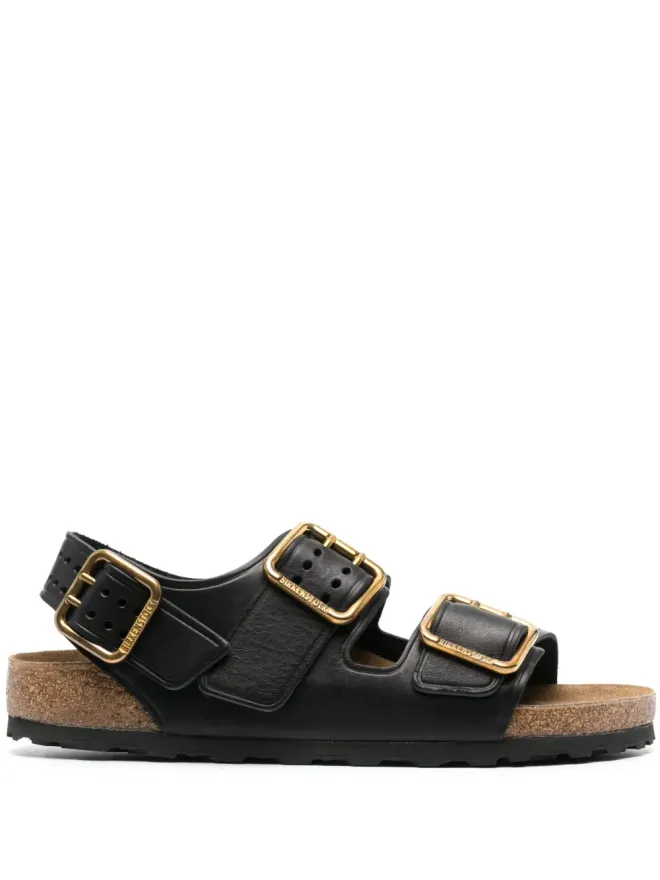 Birkenstock Birkenstock バックル付きレザーサンダル ブラックの商品画像