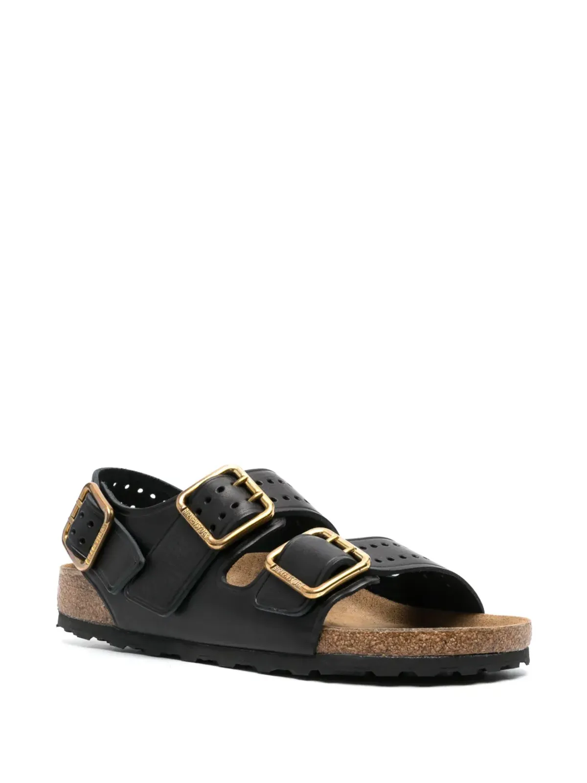 Birkenstock バックル付きレザーサンダル ブラック - 画像2