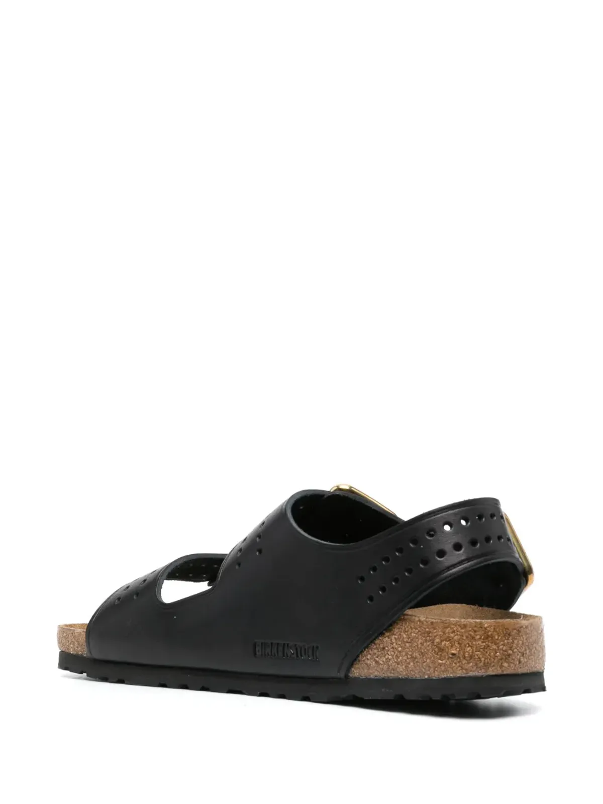 Birkenstock バックル付きレザーサンダル ブラック - 画像3