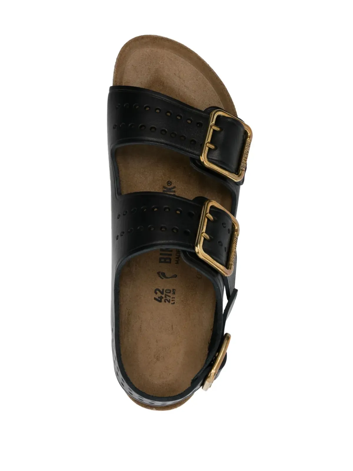 Birkenstock バックル付きレザーサンダル ブラック - 画像4