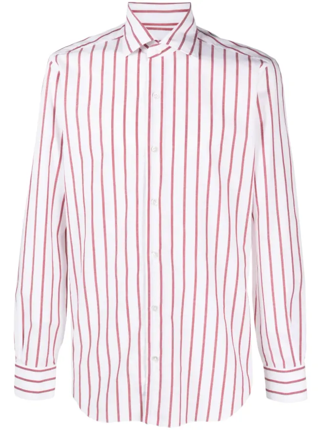 Barba Barba ストライププリント コットンシャツの商品画像