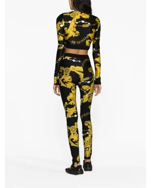 Versace Jeans Couture Logo Couture-print crop top - Black - サムネイル4