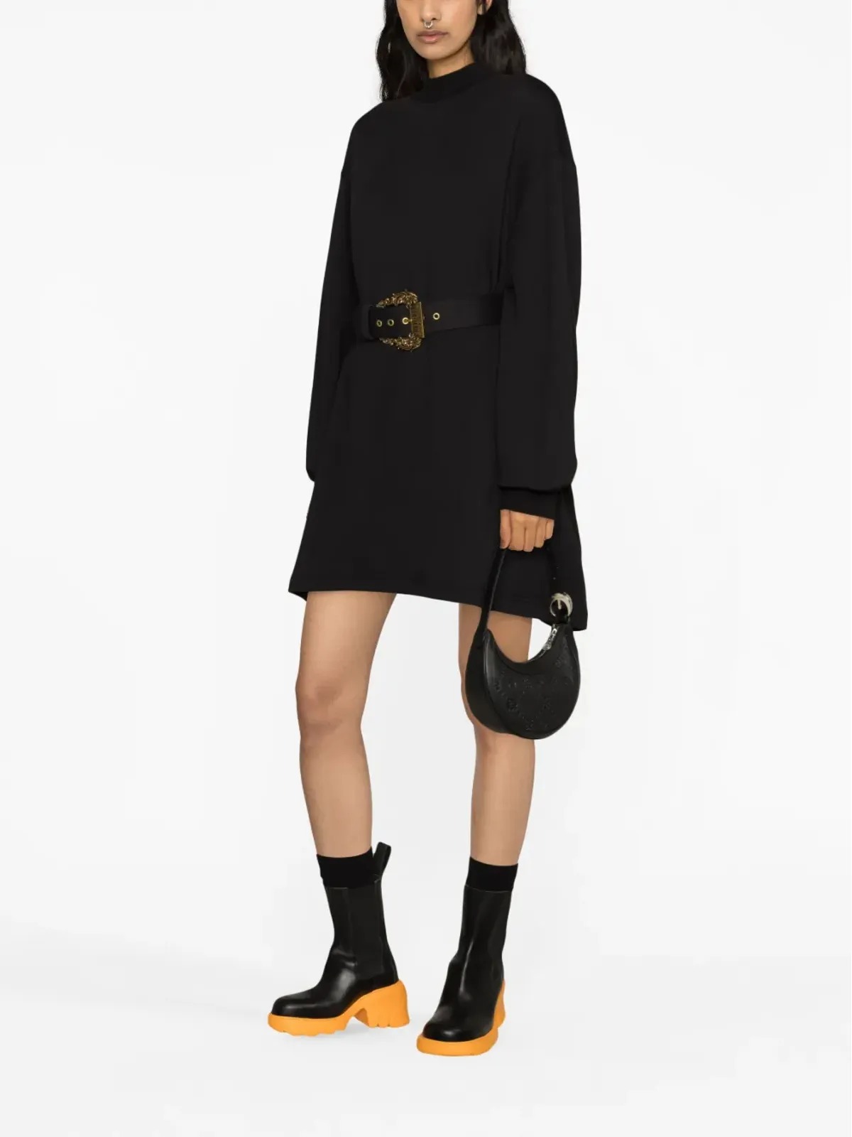 Versace Jeans Couture ベルト付き長袖ミニドレス - 画像3