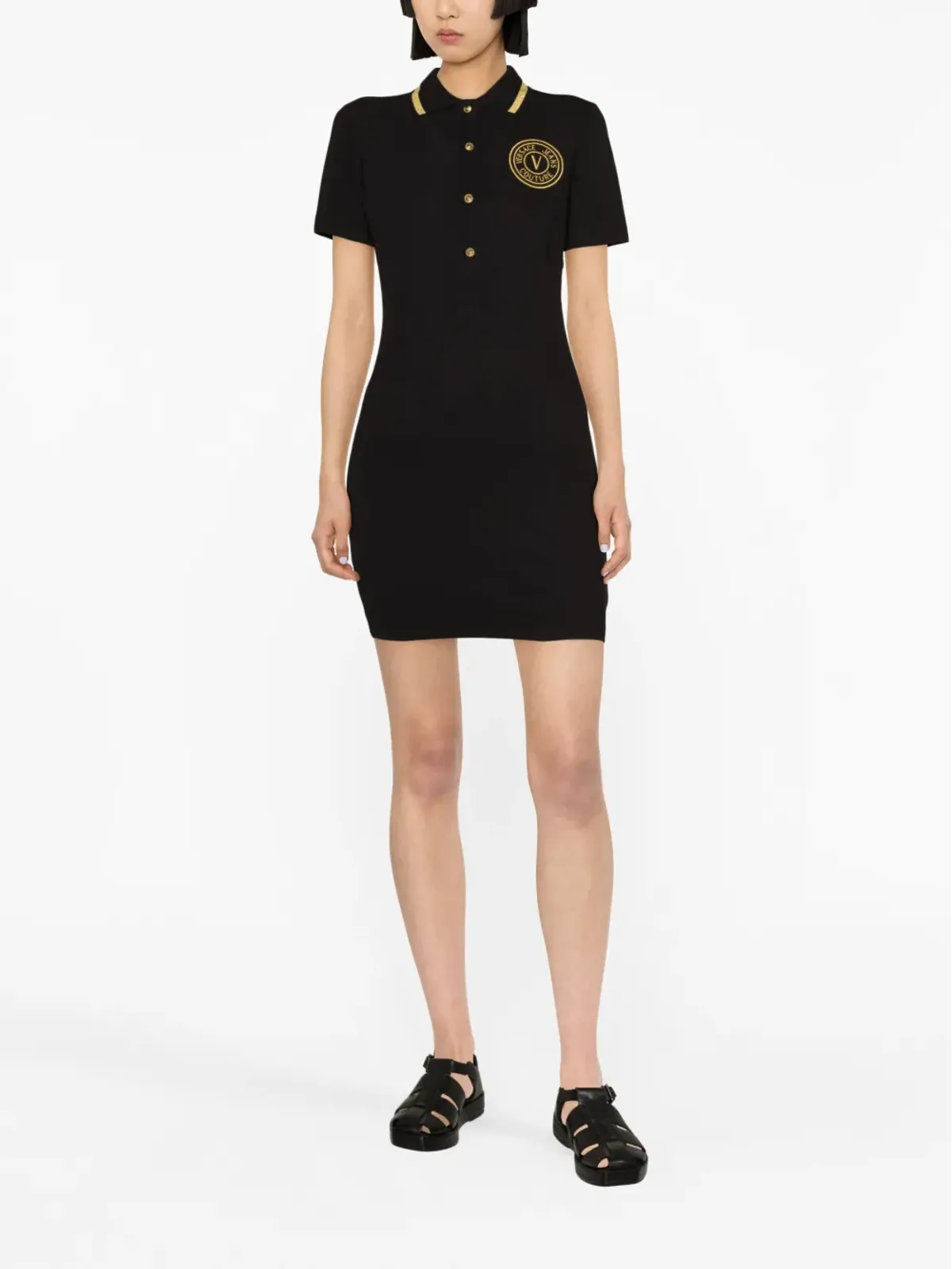 Versace Jeans Couture V-Emblemポロミニドレス - 画像2