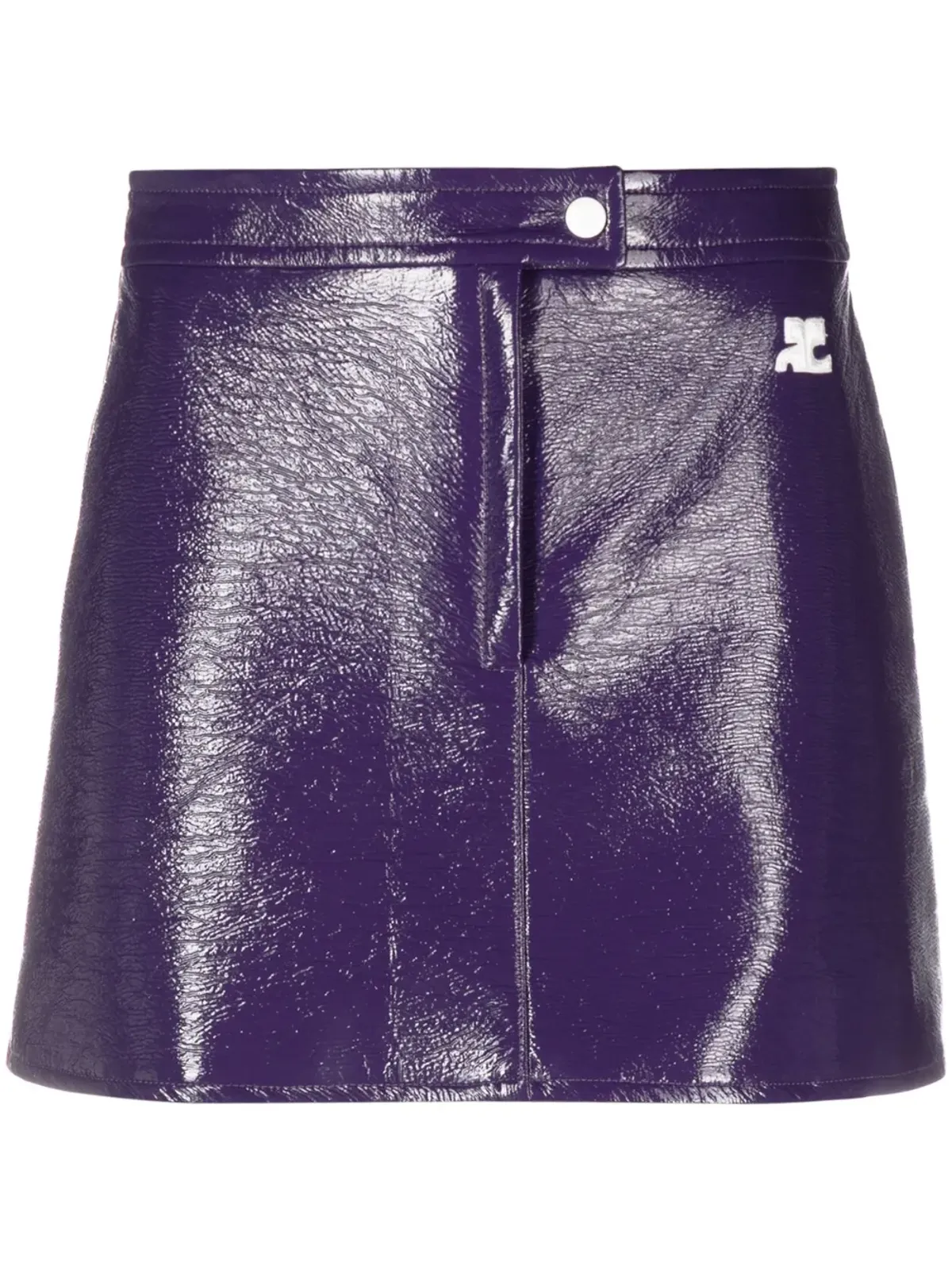 Courrèges リエディション ヴィニール ミニスカート（パープル） - 画像1