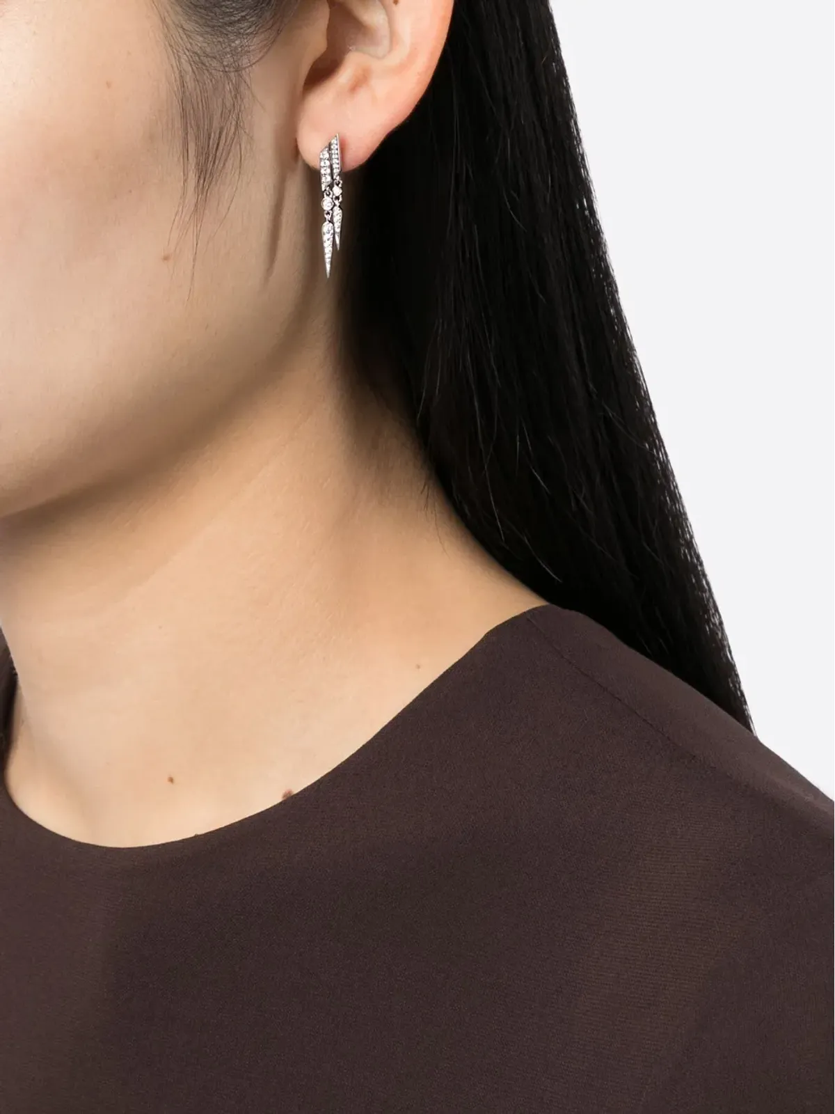 STATEMENT PARIS ダイヤモンド ドロップ イヤリング - 画像2