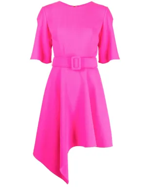 Oscar de la Renta アシンメトリックヘム ベルト付きドレス - ピンク - サムネイル1