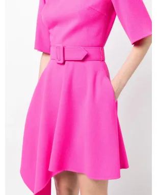 Oscar de la Renta アシンメトリックヘム ベルト付きドレス - ピンク - サムネイル5