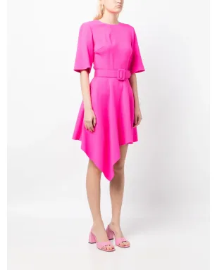 Oscar de la Renta アシンメトリックヘム ベルト付きドレス - ピンク - サムネイル3