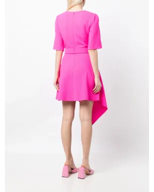Oscar de la Renta アシンメトリックヘム ベルト付きドレス - ピンク - サムネイル4