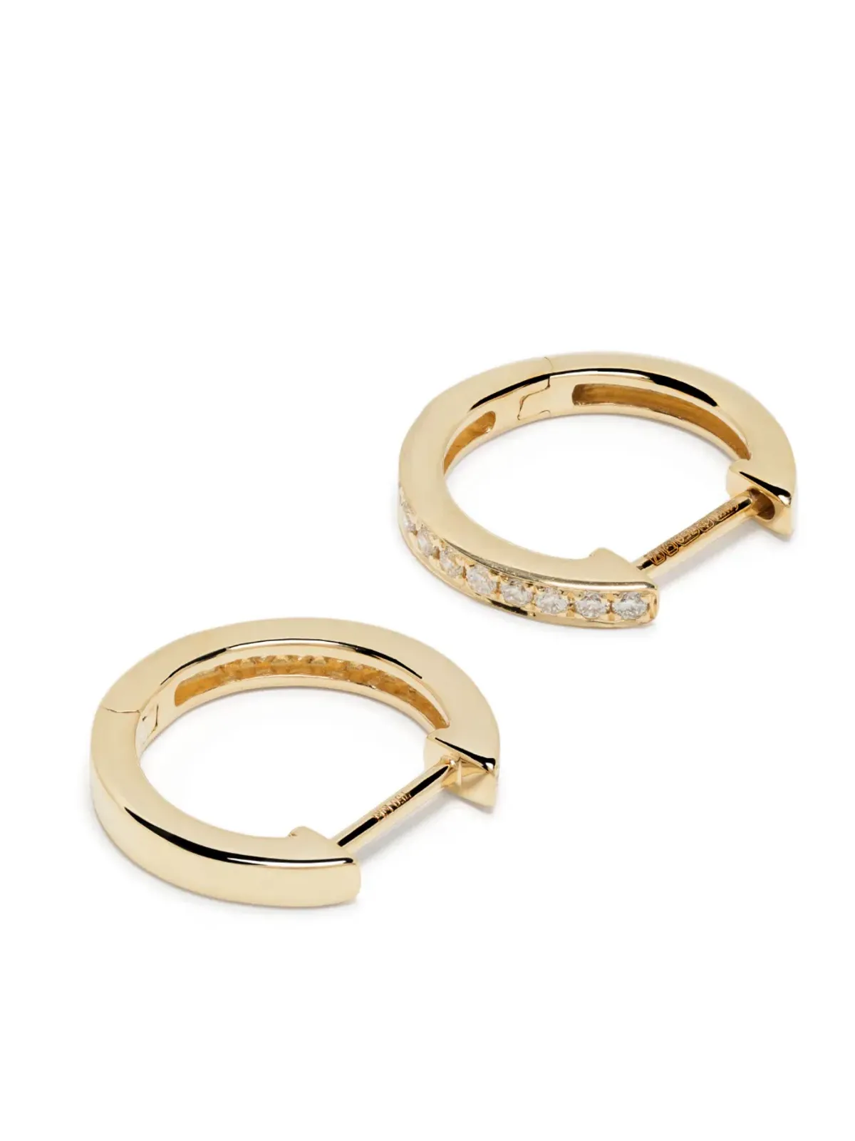 Kiki McDonough 18kt yellow gold Kiki Classic diamond hoops - 画像4