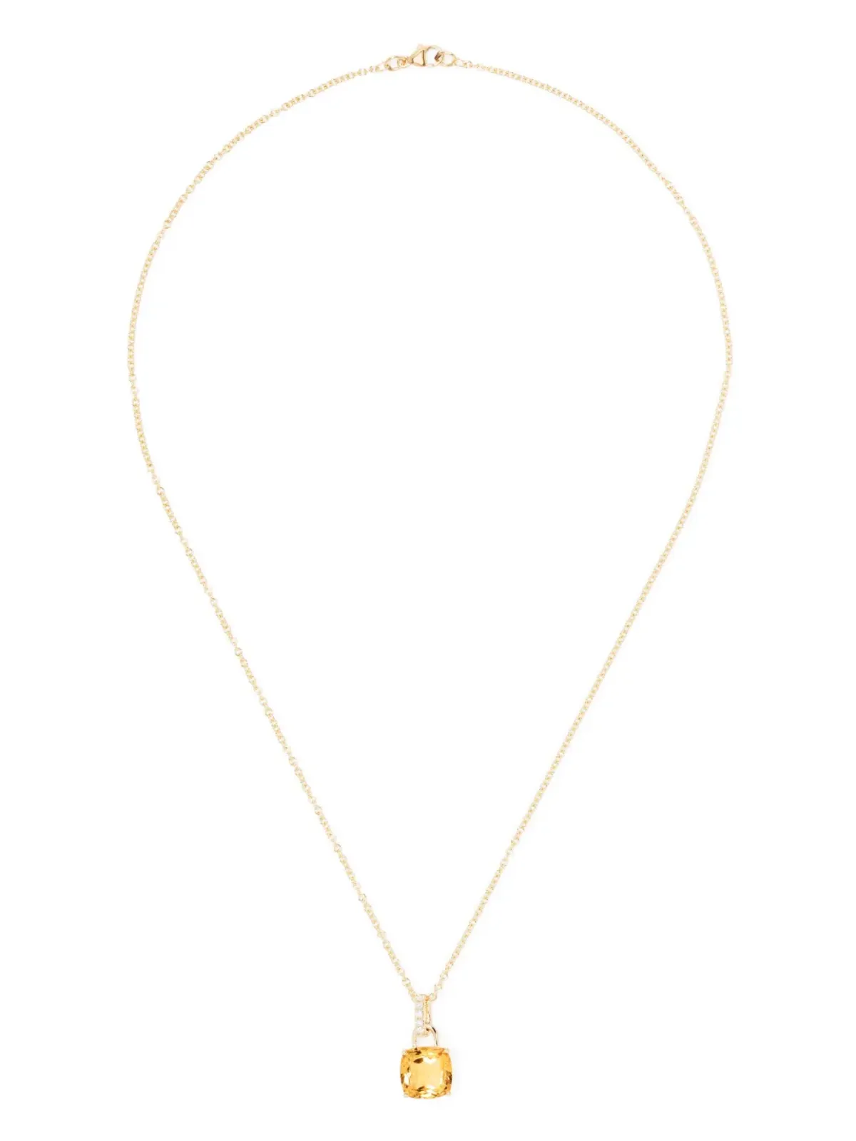 Kiki McDonough 18kt イエローゴールド Kiki Cushion ダイヤモンドとシトリンのペンダントネックレス - 画像3