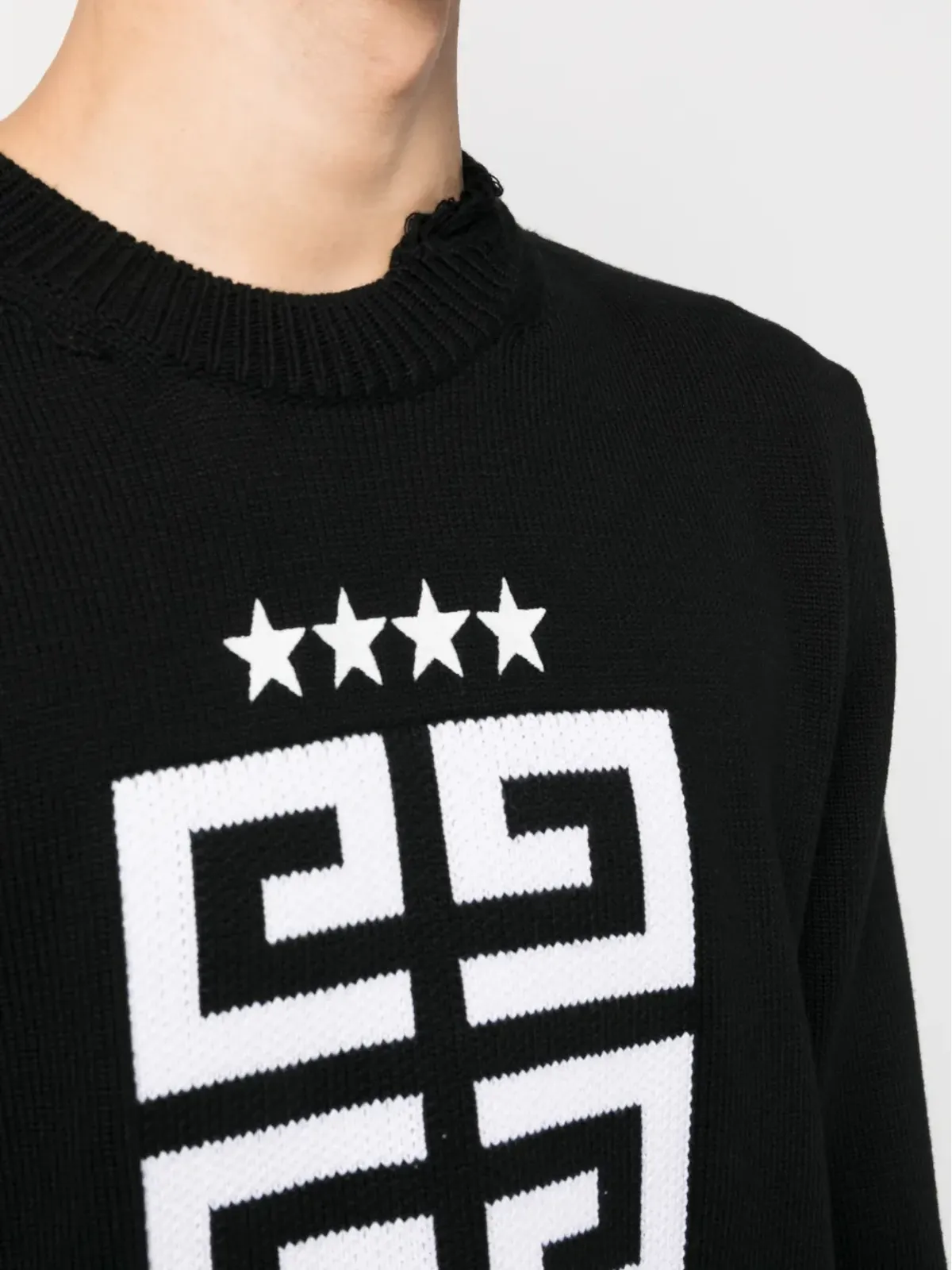 Givenchy 4Gモチーフ ダメージ加工 コットン スウェットシャツ - 画像5