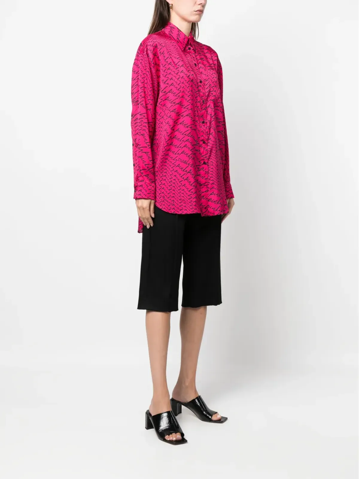 PINKO ロゴプリント長袖シャツ - 画像3