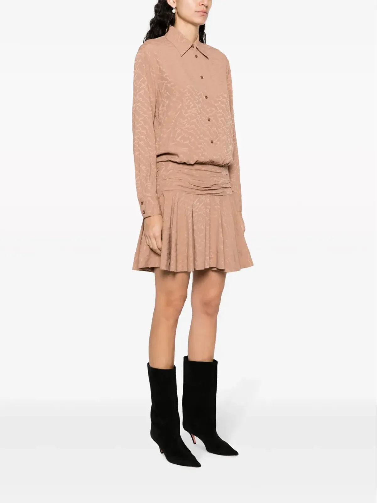 PINKO Arzach ロゴジャカード シャツドレス - 画像3