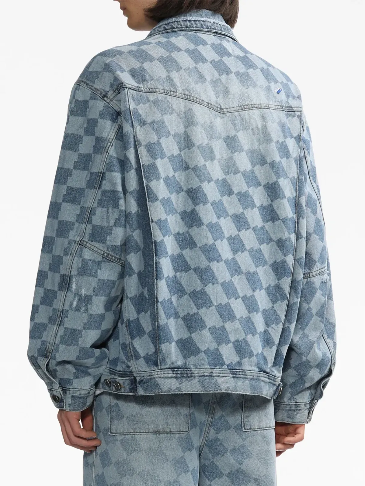 Ader Error チェック柄デニムジャケット - 画像4