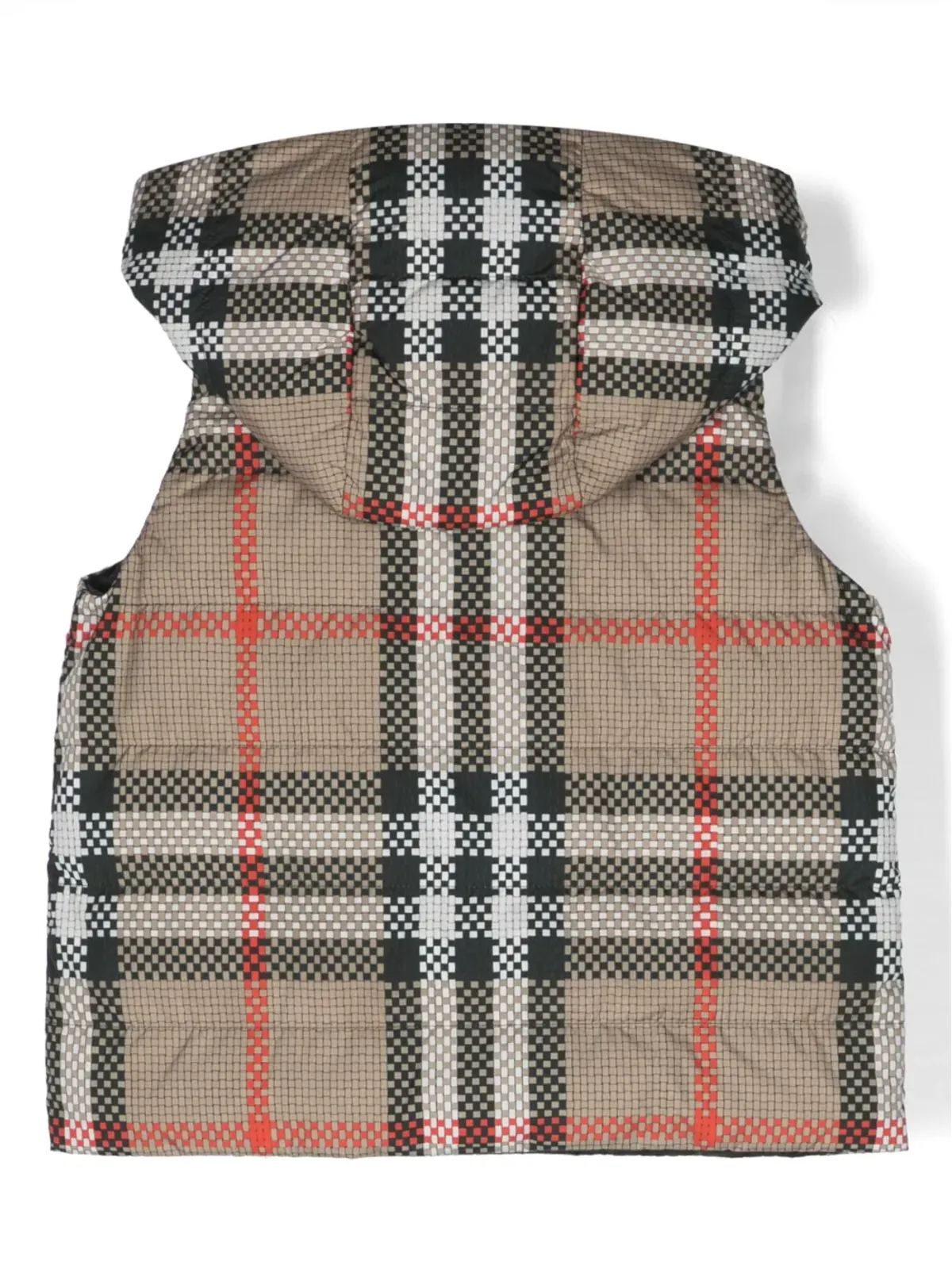 Burberry Kids リバーシブル チェック柄 フード付きジレ - 画像2