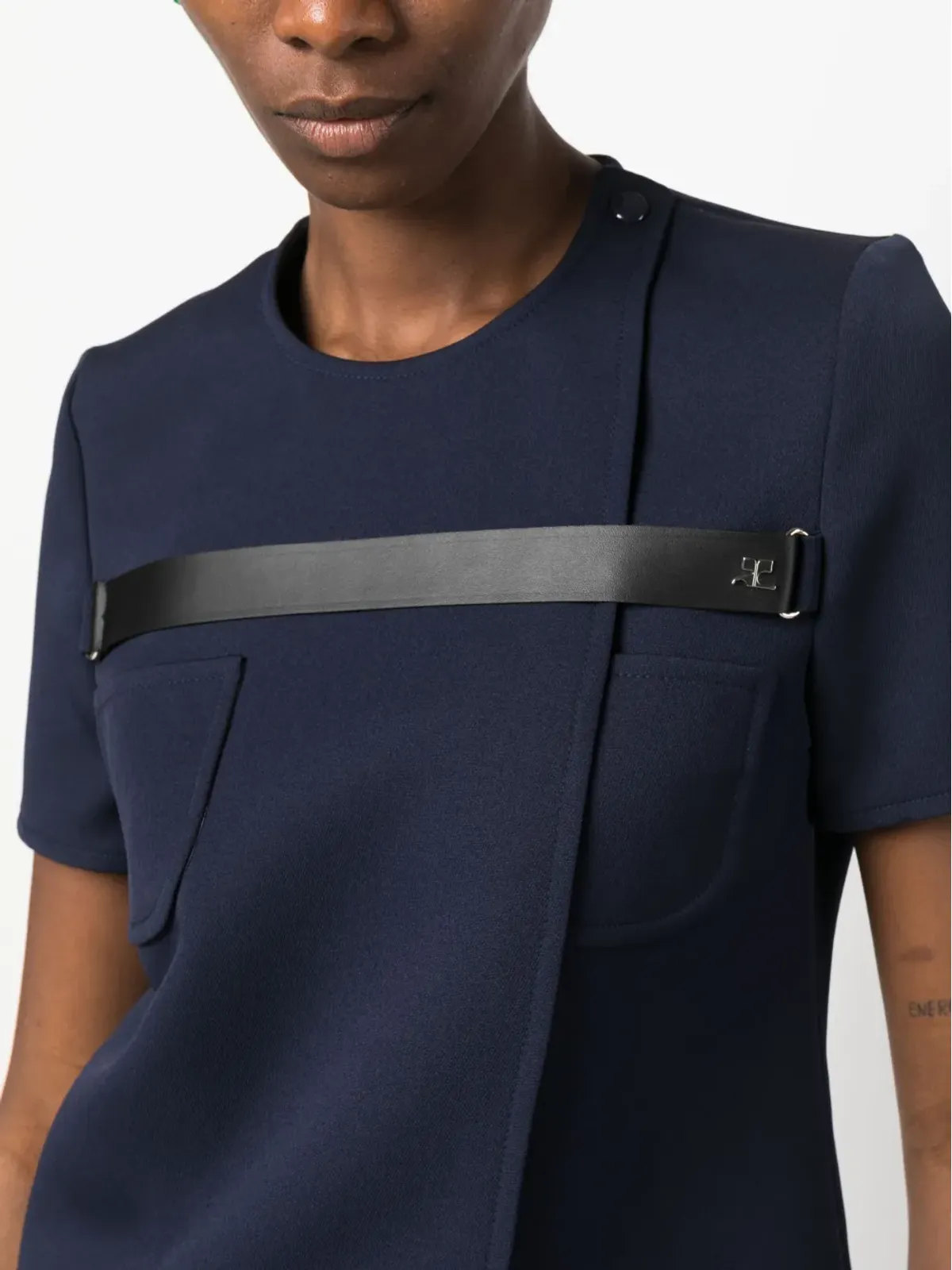 Courrèges ストラップディテール Tシャツ - 画像5