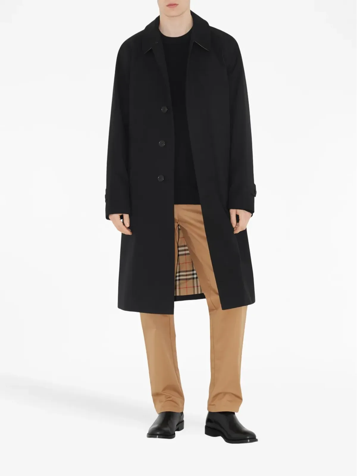 Burberry ロゴタグ コットン ストレートパンツ - 画像2