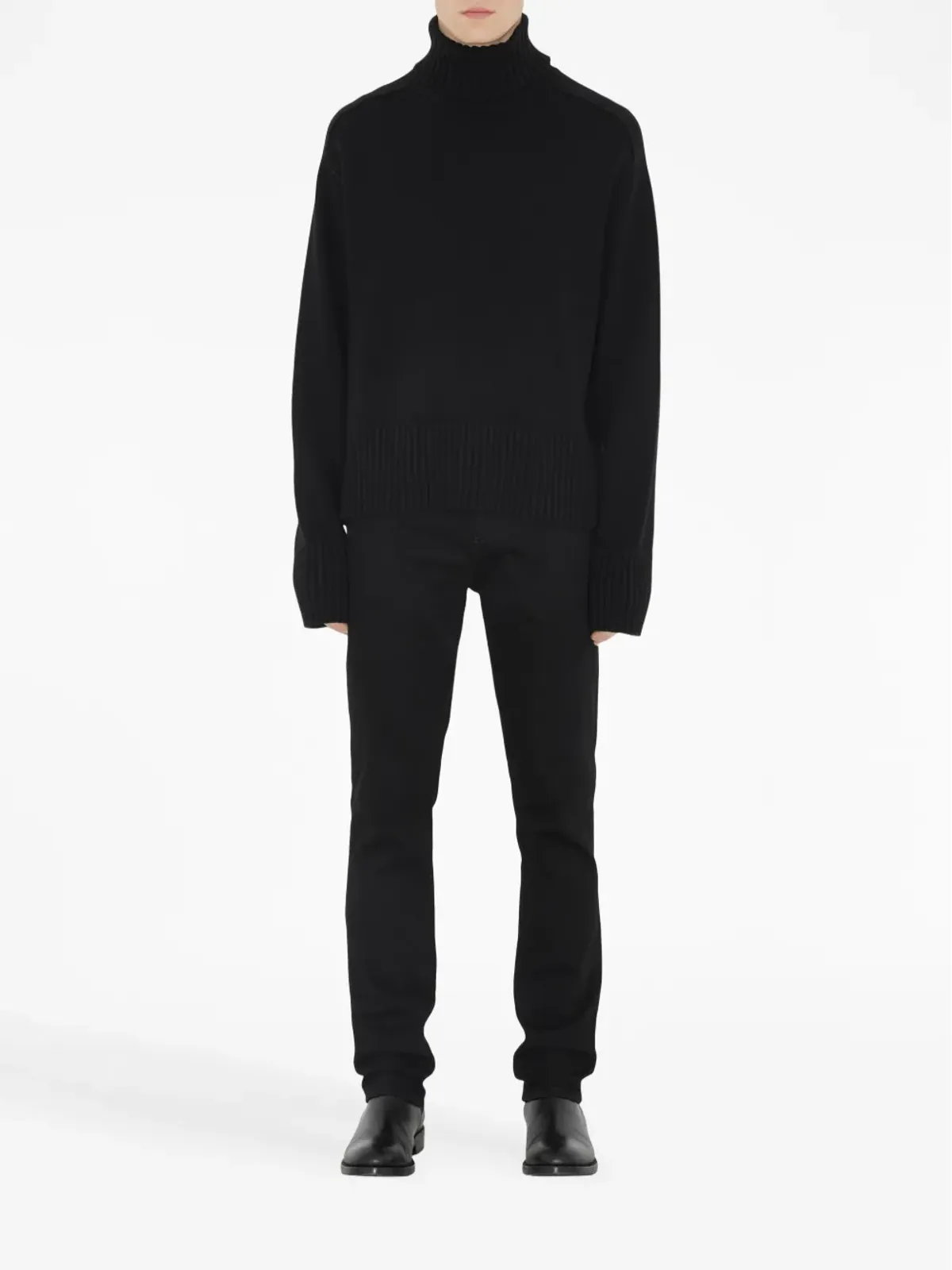 Burberry ストレートレッグのストレッチコットンデニムジーンズ ブラック - 画像2