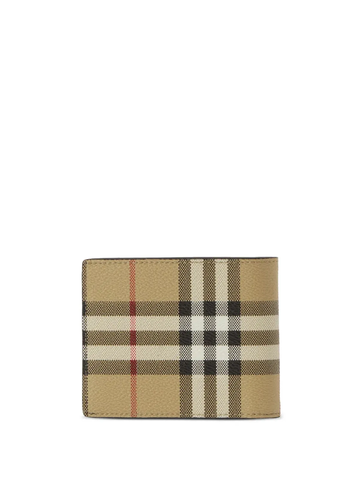 Burberry チェック柄二つ折りレザーウォレット ブラウン - 画像2