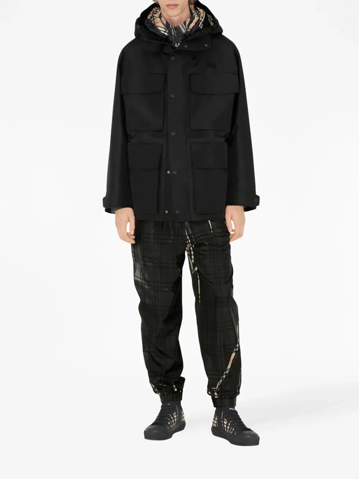 Burberry パッチポケット付きパーカコート - 画像2