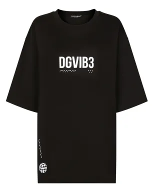 Dolce & Gabbana DGVIB3 ロゴプリント コットン Tシャツ - ブラック - サムネイル1