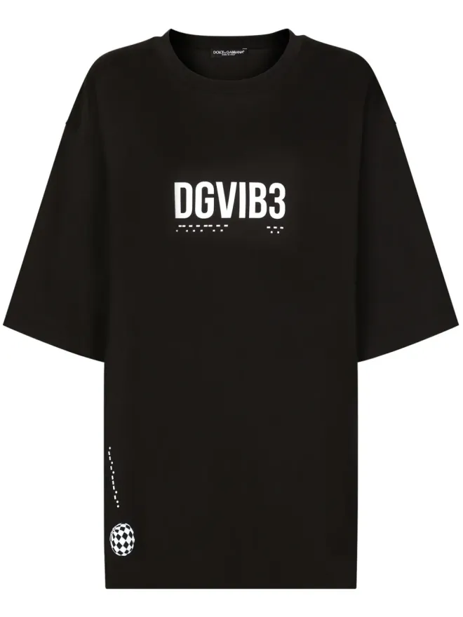 Dolce & Gabbana DGVIB3 Dolce & Gabbana DGVIB3 ロゴプリント コットン Tシャツ - ブラックの商品画像