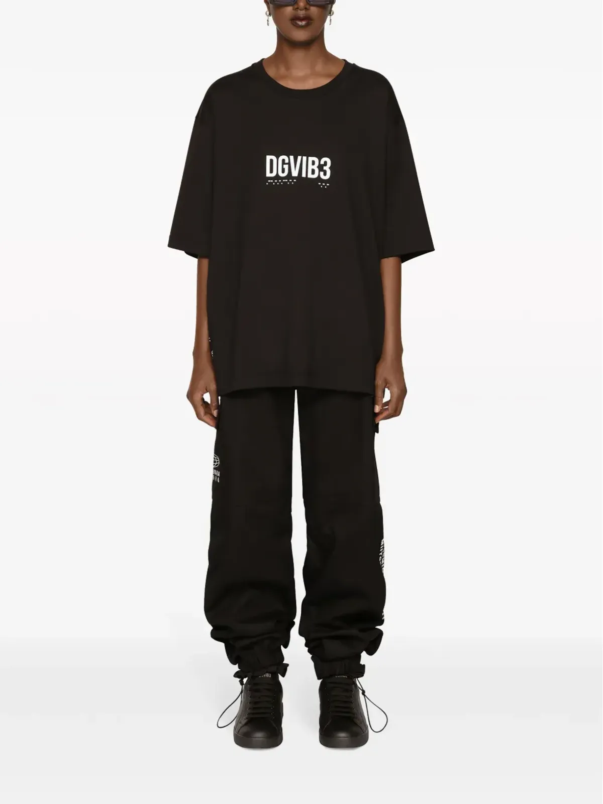 Dolce & Gabbana DGVIB3 ロゴプリント コットン Tシャツ - ブラック - 画像2