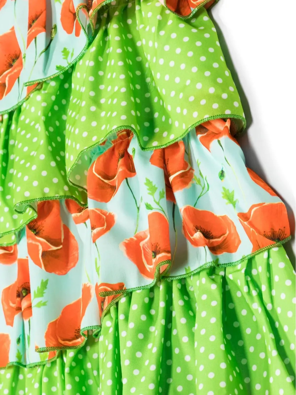 SELINIACTION KIDS floral-print tiered dress - Green - 画像3