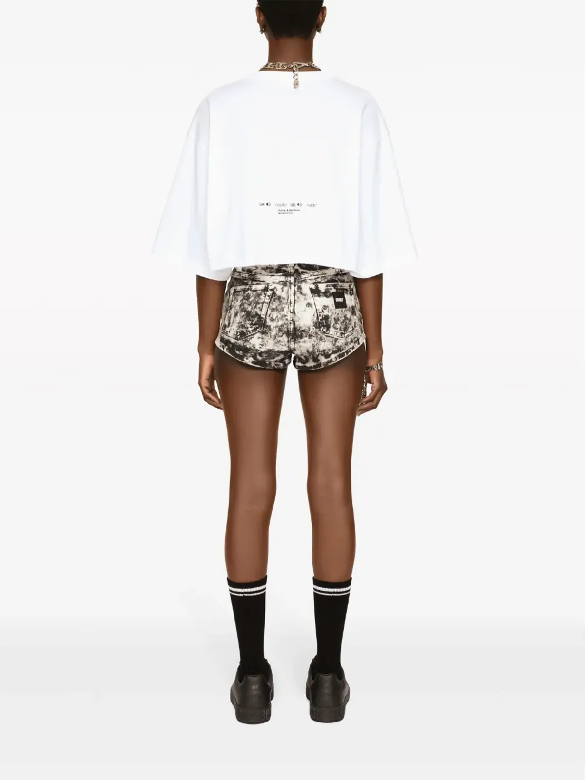 Dolce & Gabbana ロゴプリント コットンショーツ - ブラック - 画像5