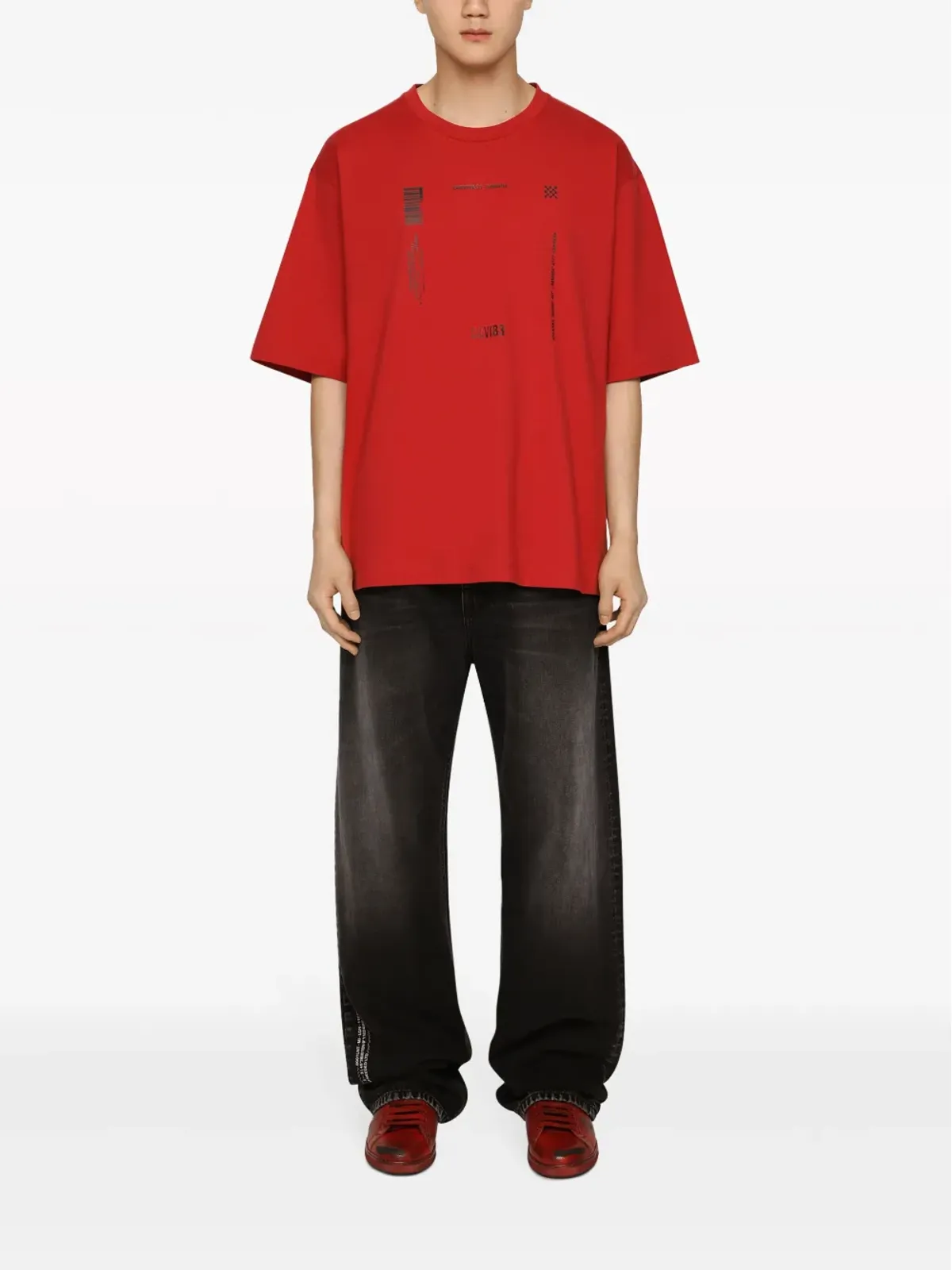 Dolce & Gabbana DGVIB3 ロゴパッチ ワイドレッグジーンズ - 画像2