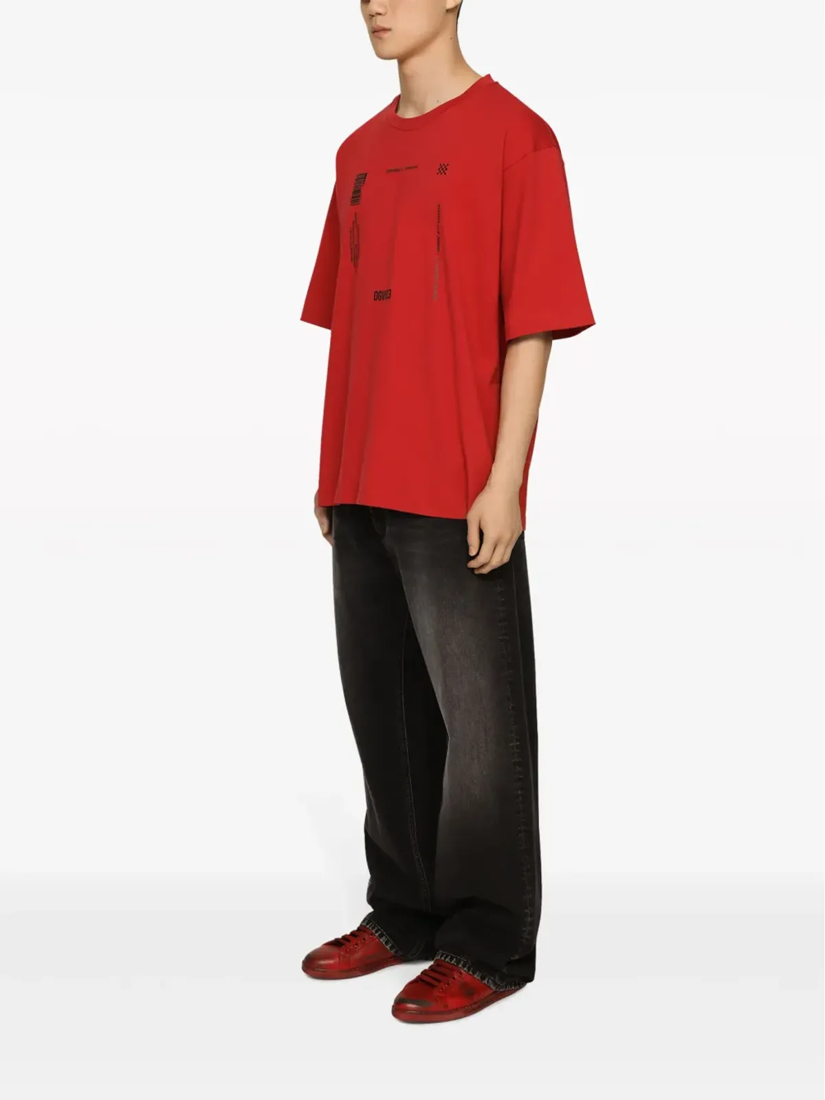 Dolce & Gabbana DGVIB3 ロゴパッチ ワイドレッグジーンズ - 画像3