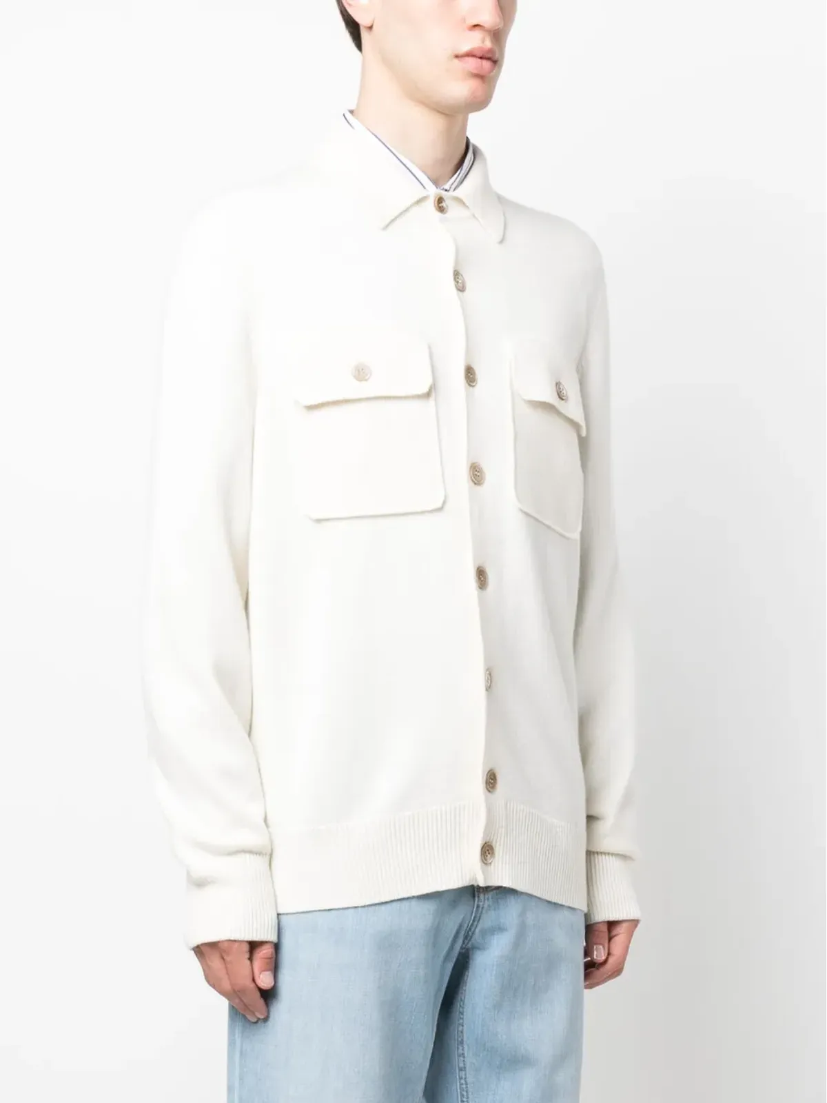 Brunello Cucinelli ファインニット カシミア シャツカーディガン - 画像3