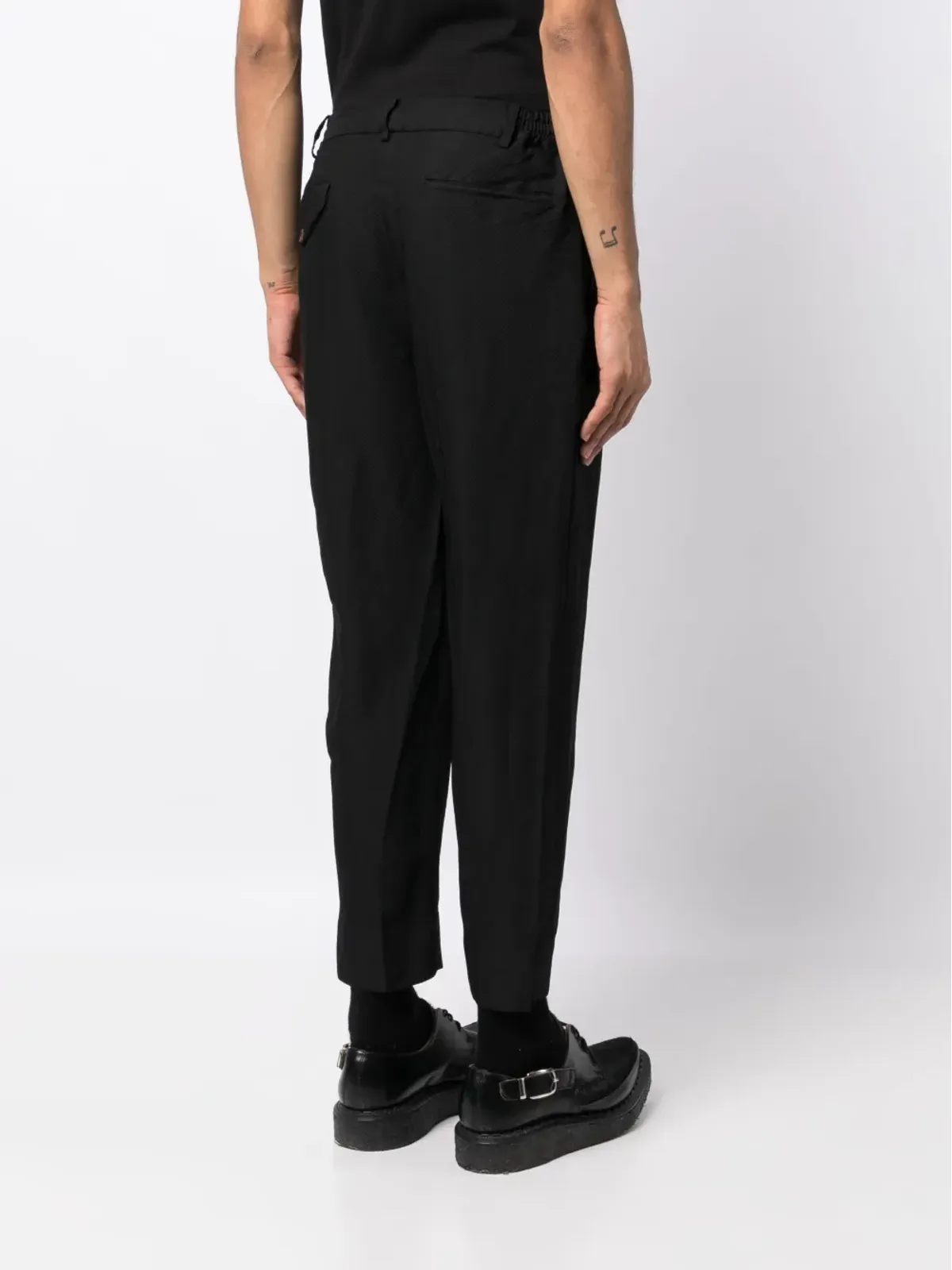 Black Comme Des Garçons チェボン柄テーパードパンツ - 画像5