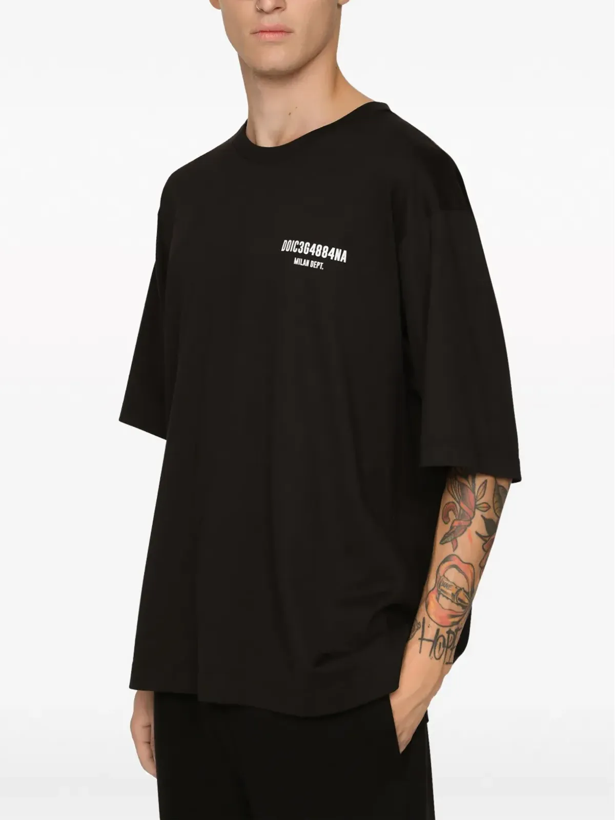 Dolce & Gabbana ロゴプリント コットンTシャツ ブラック - 画像5