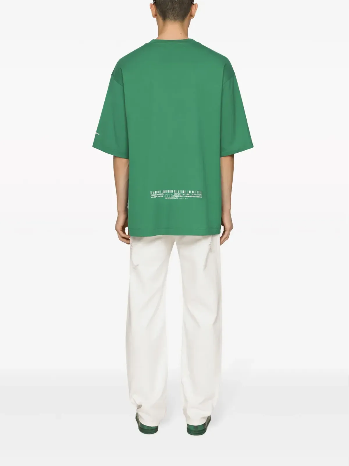 Dolce & Gabbana バーコードプリント コットンTシャツ - グリーン - 画像5