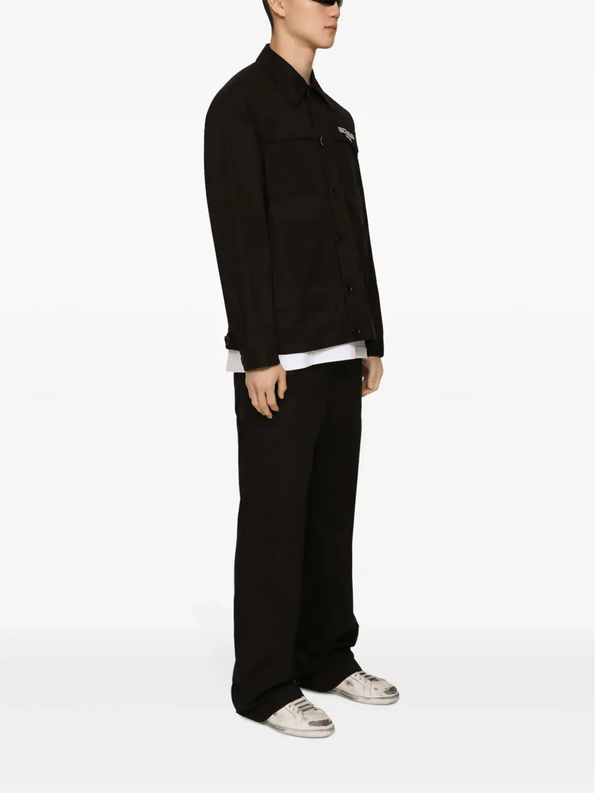 Dolce & Gabbana ロゴプリント ワイドレッグパンツ - 画像3