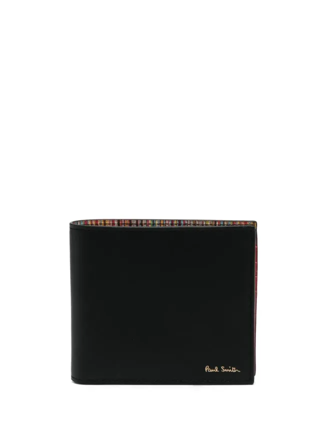 Paul Smith Paul Smith ロゴプリント レザー折りたたみ財布 - Blackの商品画像