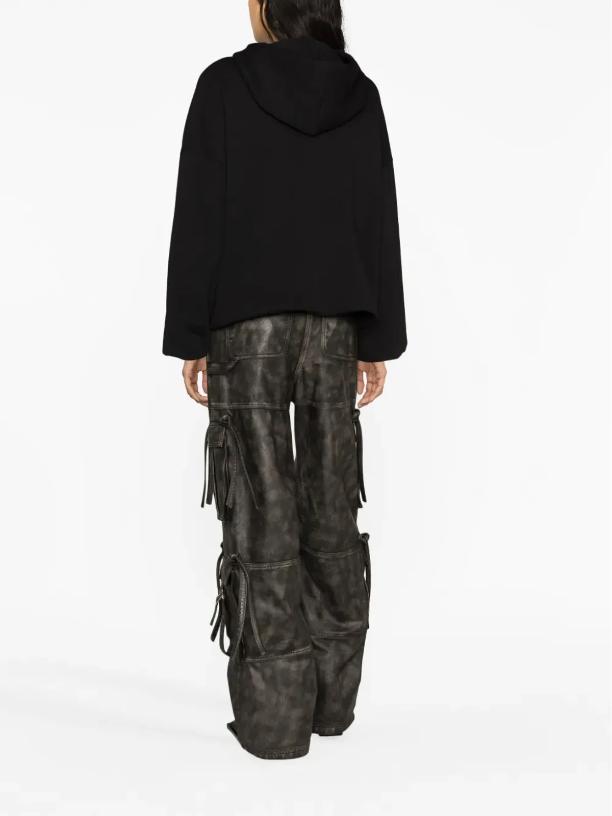 Just Cavalli ロゴプリント コットン フーディ - ブラック - 画像3