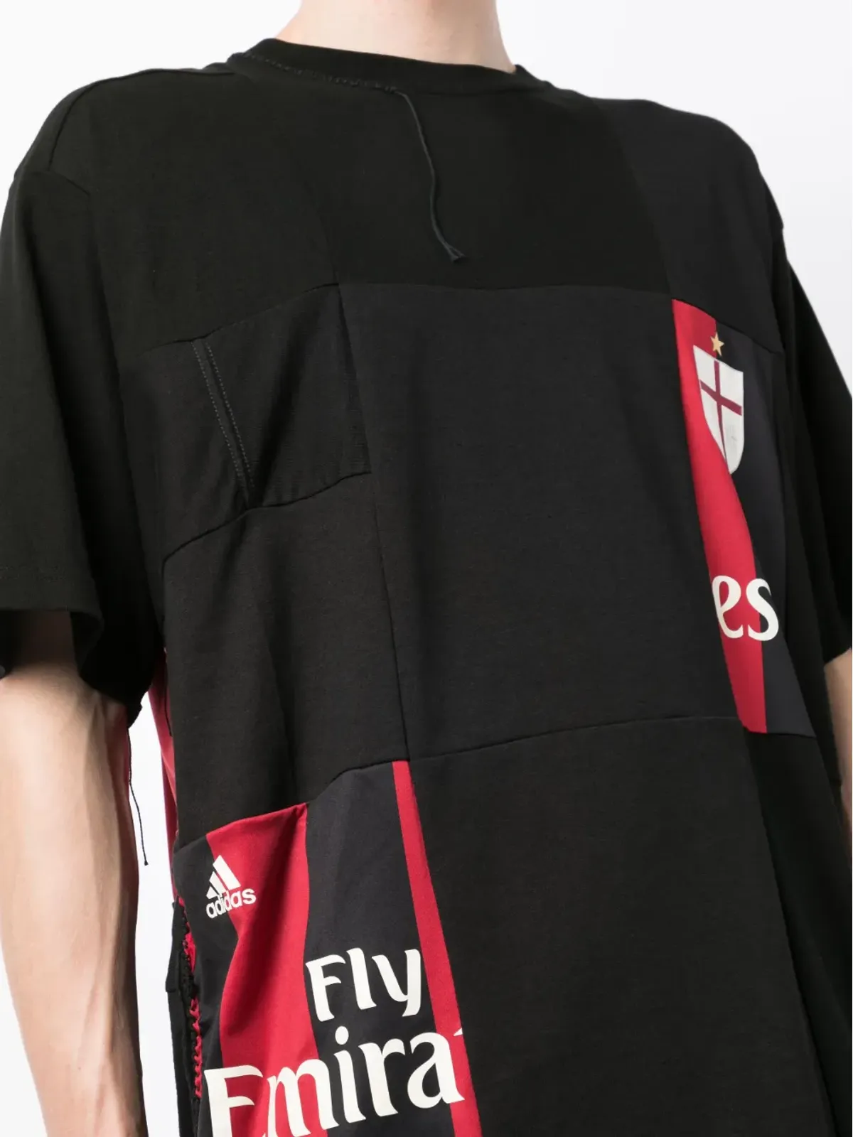 Children Of The Discordance パッチワークコットン Tシャツ ブラック - 画像5